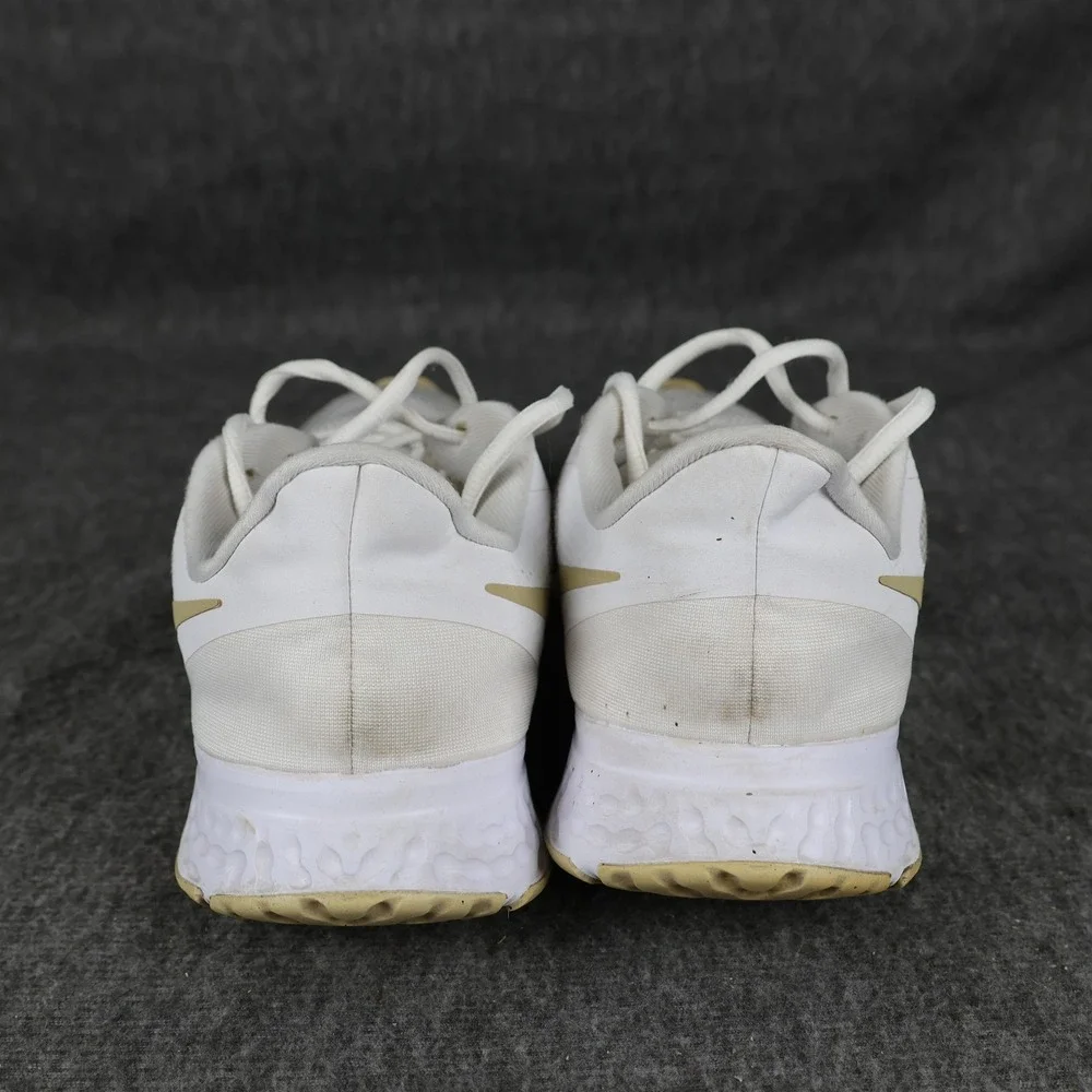 Nike Shoes Womens Size 11 White Gold Mesh Running Athletic Sneakers BQ3207-108